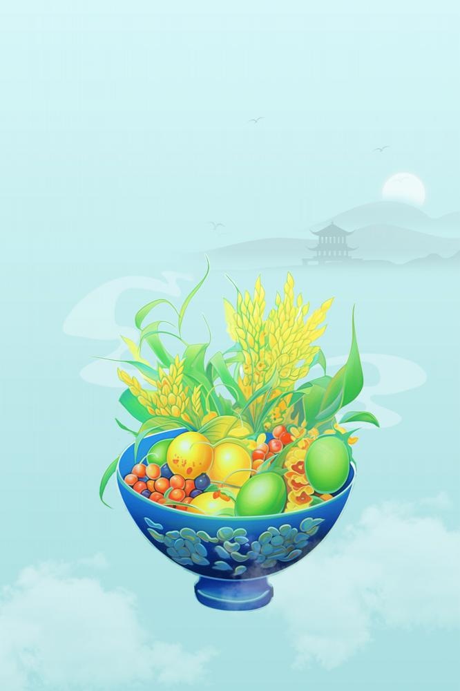 国风小麦传统节气背景