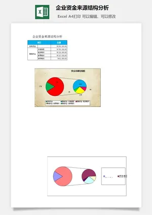 企业资金来源结构分析excel模板预览图