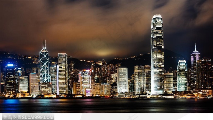 香港城市夜景灯光图片