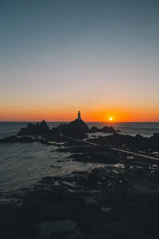 海上夕阳唯美图片