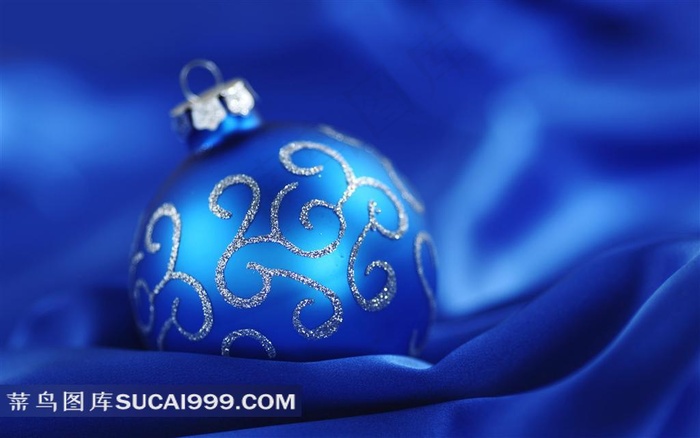精美蓝色谁圣诞球素材