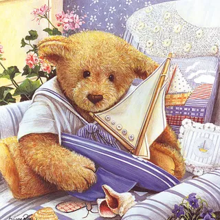 唯美卡通熊时尚艺术油画