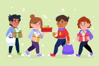 冬天服饰服装冬装穿冬装保暖冬季卡通人物男女装Ai矢量图片素材