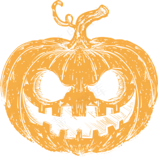 万圣节节日卡通手绘素材恐怖南瓜