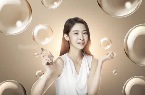 电商广告美妆美女棕色背景