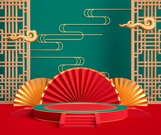 中国风古典背景红色喜庆新年主图背景