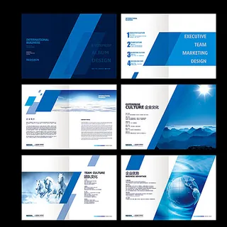 41商务企业文化画册手册背景设计感psd模版