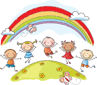 彩虹孩子卡通