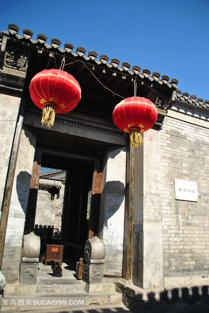 天津城市风光鼓楼风貌-院子大门