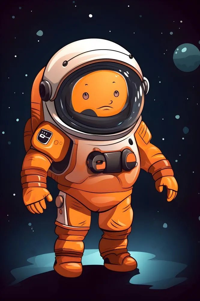 宇宙宇航员星空手绘插画海报背景素材(3584x5376)