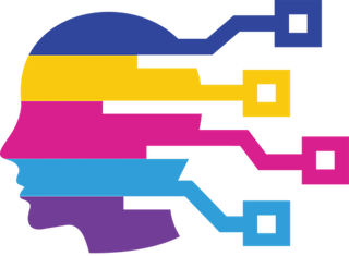 人物大脑卡通蓝色黄色少儿兴趣班素材