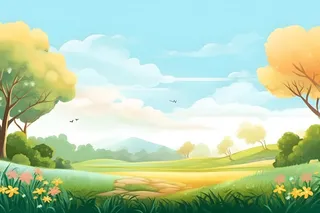 绿色清新户外草地背景