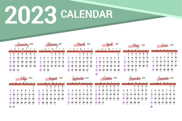 现代2023日历兔年psd模版下载