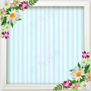 正方形花卉装饰相框图片