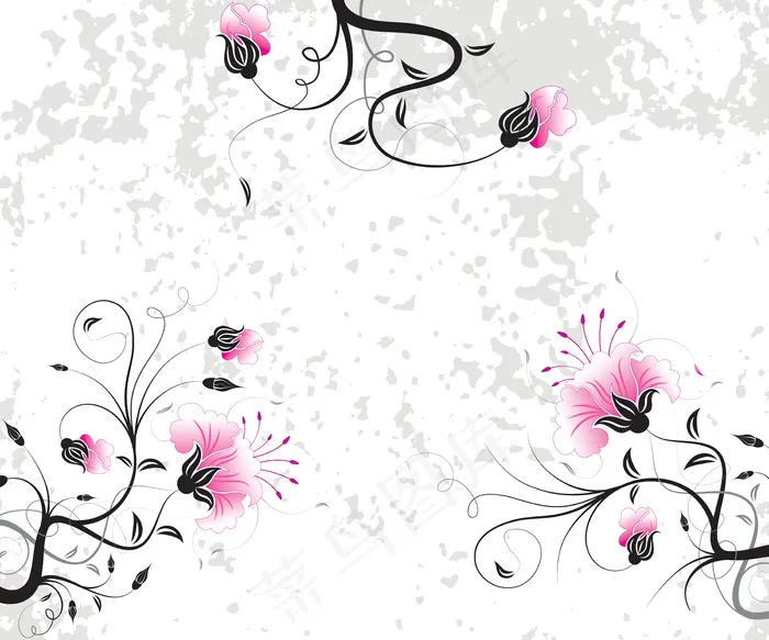 粉色唯美花纹图片