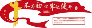 矢量不忘初心党建文化墙