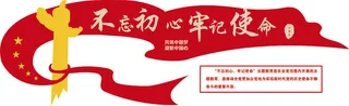 矢量不忘初心党建文化墙