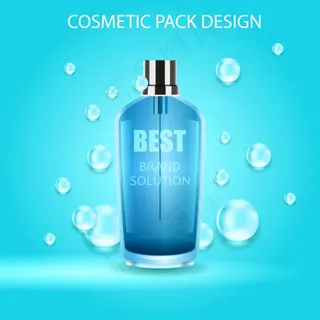蓝色水珠护肤品海报图片