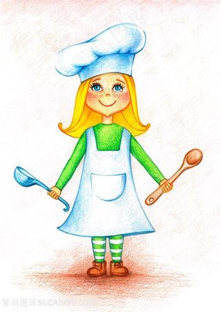 卡通绘画女孩高清图片