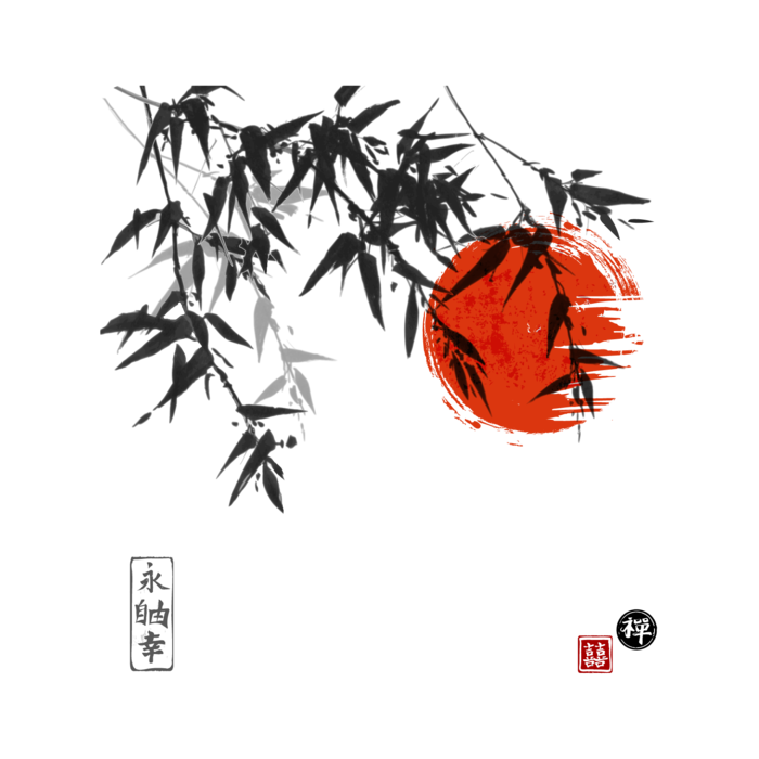 竹子水墨画中国风国画墨水书法竹子画