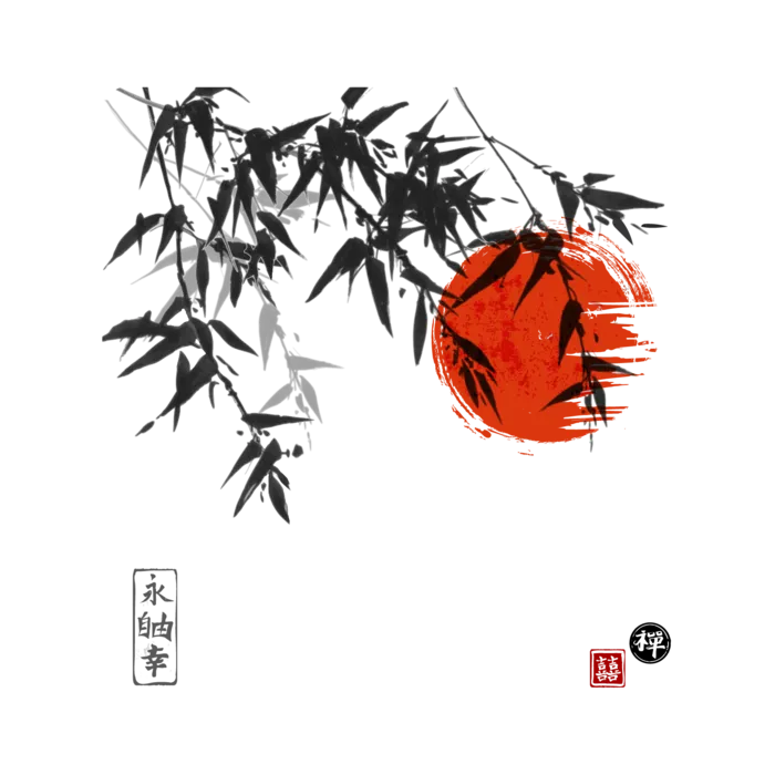 竹子水墨画中国风国画墨水书法竹子画