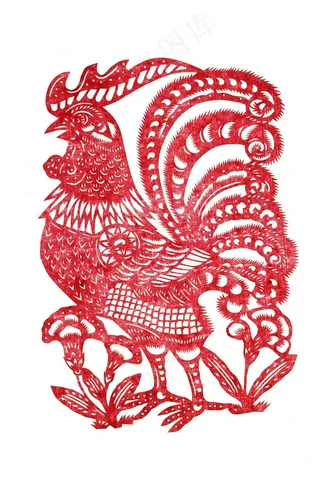 剪纸鸡的图片