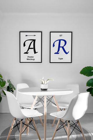 北欧简约风格海报挂画展示Poster Mockups