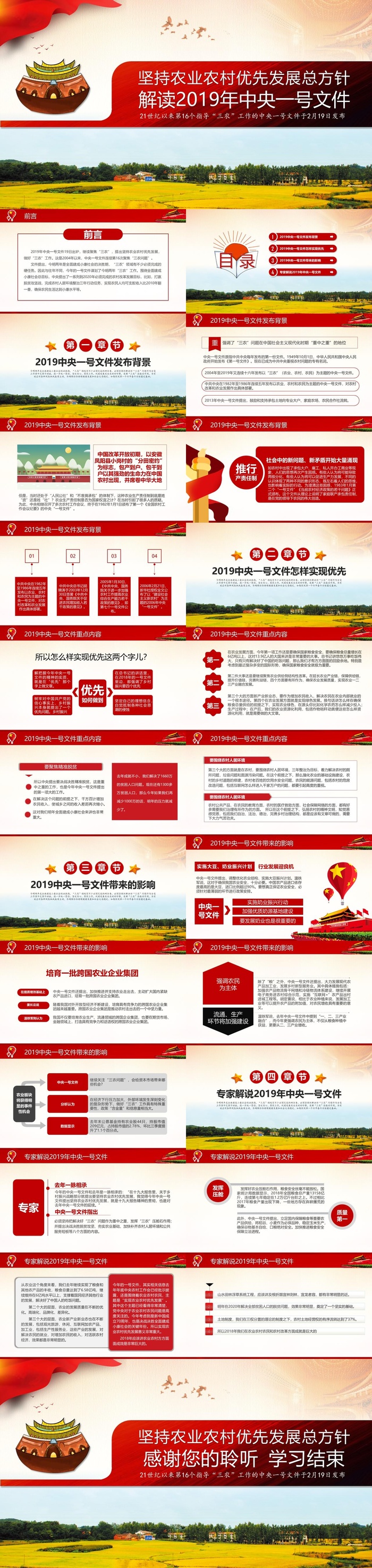 学习解读2019*一号文件PPT模板