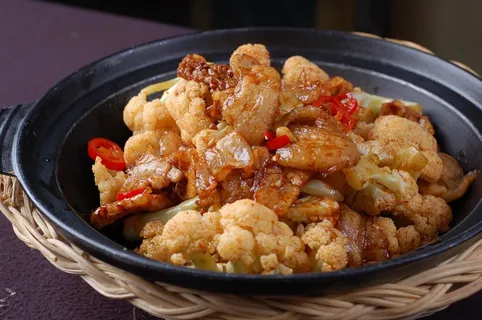 砂锅石锅美食煲类特色菜怀干锅花菜