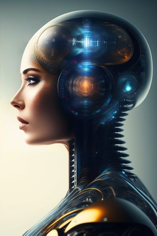 ai机器人人工大脑插画