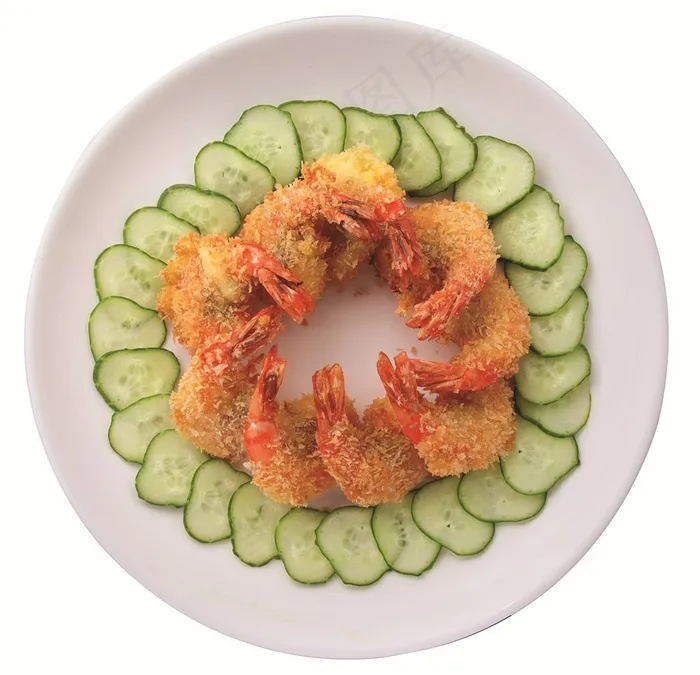 油炸虾球美食图片