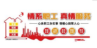 职工工会企业帮扶职工之家文化墙