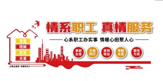 职工工会企业帮扶职工之家文化墙