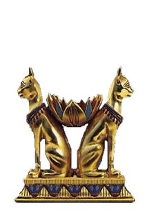 雕塑金色双狗素材