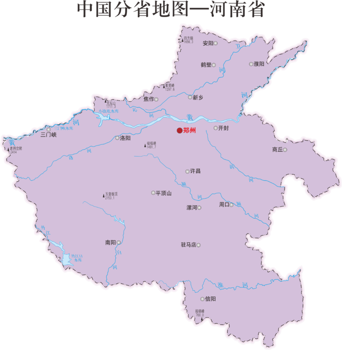 中国地图地标图案河南省地图免抠eps,ai矢量模版下载