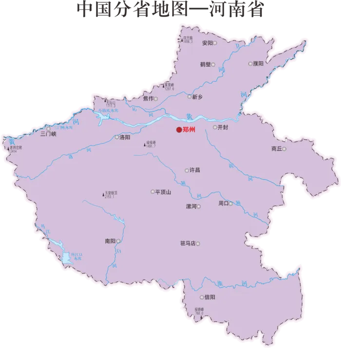 中国地图地标图案河南省地图免抠eps,ai矢量模版下载