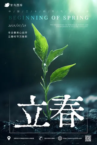 简约风 立春海报