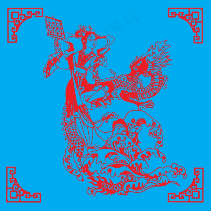 年画剪纸 剪纸风元素