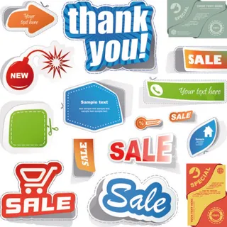 免抠彩色各式标签
