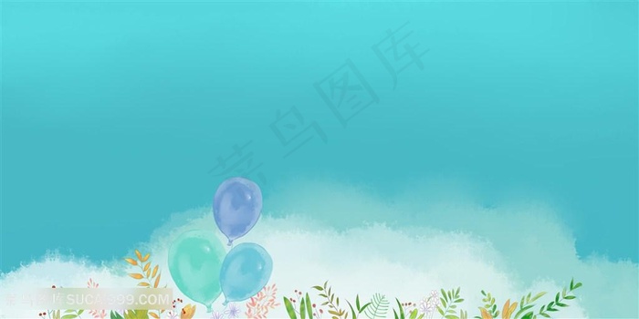 手绘蓝色碎花背景