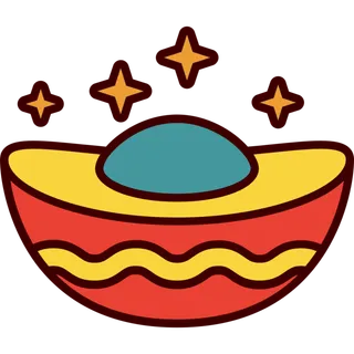 彩色元宝装饰元素