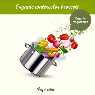 蔬菜设计矢量素材卡通食物新鲜绿色蔬菜