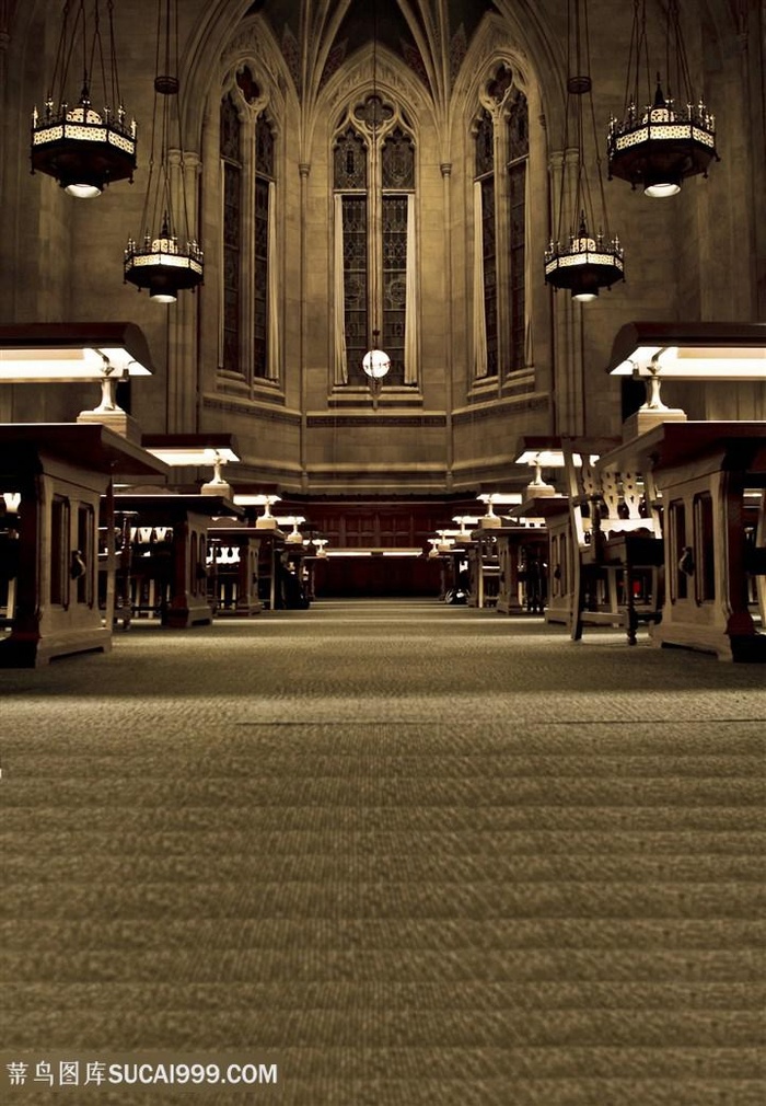 欧式建筑教堂风景画