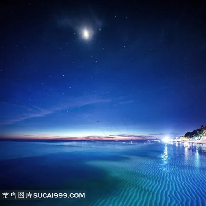 星空下的大海图片