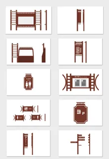 棕色中式木纹小区导视系统导视牌设计