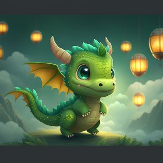 可爱小龙，大眼睛，梦幻，综合使用