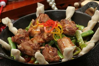 干锅豆角沾卷子