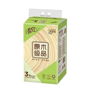 清风原木纯品抽纸(S小规格)200抽3连包／提 约530g一提超市商品白底图免抠实物摄影png格式图片透明底