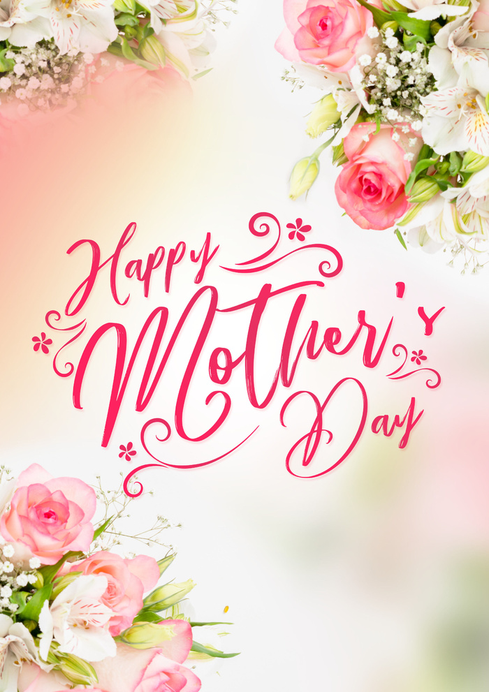 母亲节花卉贺卡素材