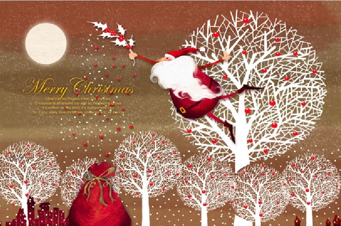 圣诞节老人装饰背景墙